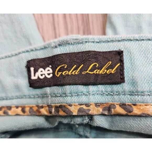 Lee Womens Size 2 Medium Gold Label Aqua Blue Green Denim Jeans - Picture 5 of 12